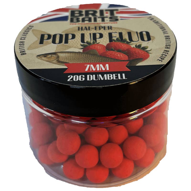 BritBaits fluo pop ups fish strawberry 7mm