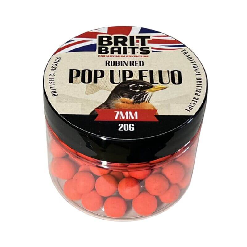 BritBaits fluo pop ups robin red 7mm